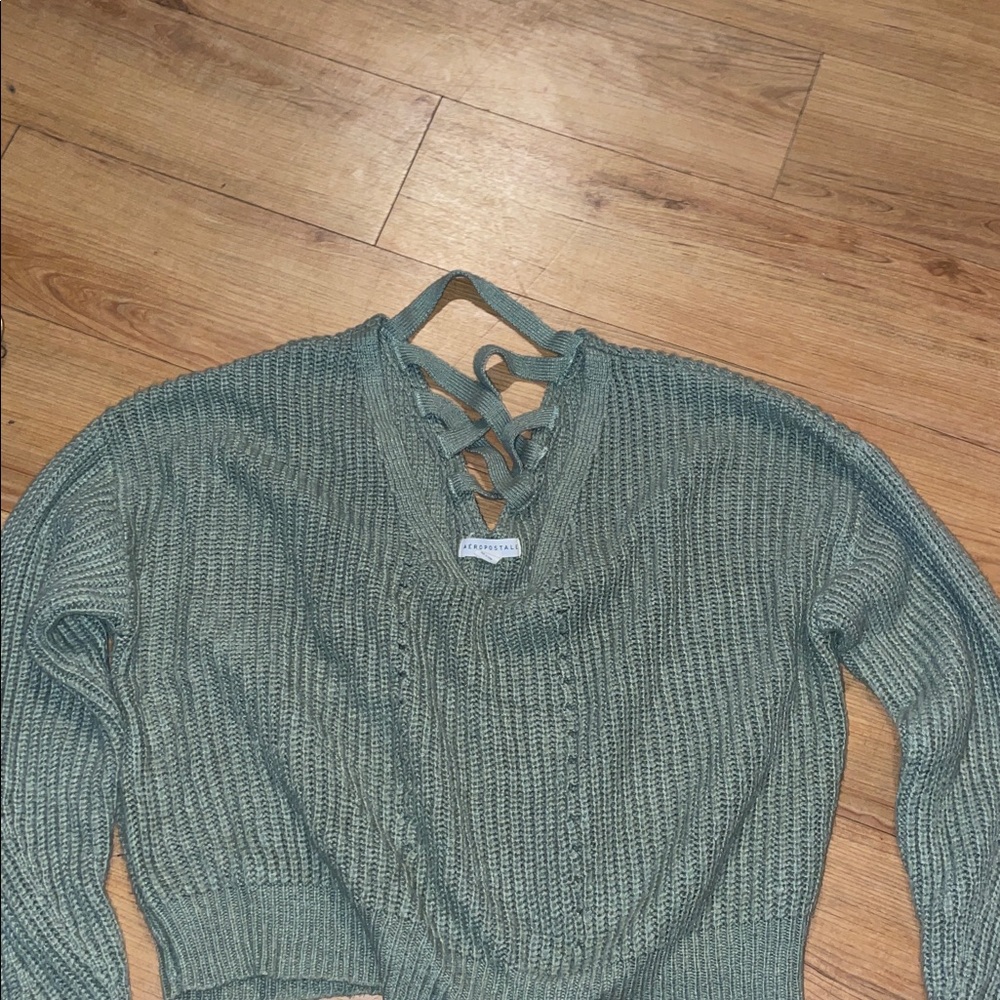 Aeropostale Green Crew Neck Sweater